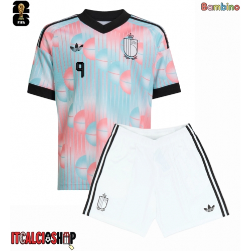 Belgio Romelu Lukaku #9 Seconda Maglia Bambino Mondiali 2026 Manica Corta (+ Pantaloni corti)